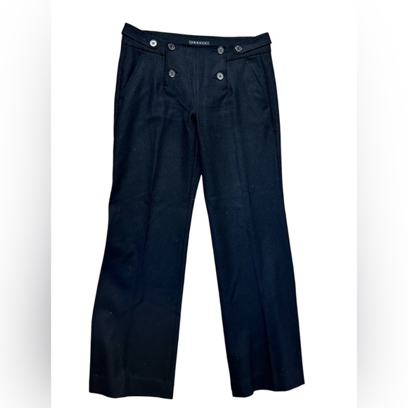 Theory Wool Black Wide-Leg Trousers Size 8 - Picture 1 of 6